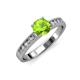 3 - Ronia Classic Peridot and Diamond Engagement Ring 
