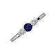 3 - Shirley 5.00 mm Round Blue Sapphire and Diamond Three Stone Engagement Ring 