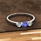2 - Shirley 5.00 mm Round Tanzanite and Diamond Three Stone Engagement Ring 