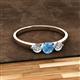 2 - Shirley 5.00 mm Round Blue Topaz and Diamond Three Stone Engagement Ring 