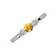 3 - Shirley 5.00 mm Round Citrine and Diamond Three Stone Engagement Ring 
