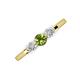 3 - Shirley 5.00 mm Round Peridot and Diamond Three Stone Engagement Ring 
