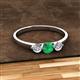 2 - Shirley 5.00 mm Round Emerald and Diamond Three Stone Engagement Ring 