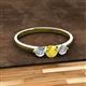 2 - Shirley 5.00 mm Round Lab Created Yellow Sapphire and Diamond Three Stone Engagement Ring 