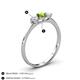 4 - Shirley 5.00 mm Round Peridot and Diamond Three Stone Engagement Ring 