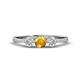 1 - Shirley 5.00 mm Round Citrine and Diamond Three Stone Engagement Ring 