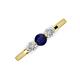 3 - Shirley 5.00 mm Round Blue Sapphire and Diamond Three Stone Engagement Ring 
