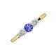 3 - Shirley 5.00 mm Round Tanzanite and Diamond Three Stone Engagement Ring 