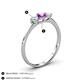 4 - Shirley 5.00 mm Round Amethyst and Diamond Three Stone Engagement Ring 