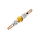 3 - Shirley 5.00 mm Round Citrine and Diamond Three Stone Engagement Ring 
