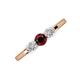 3 - Shirley 5.00 mm Round Red Garnet and Diamond Three Stone Engagement Ring 