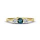 1 - Shirley 5.00 mm Round Blue and White Diamond Three Stone Engagement Ring 