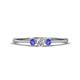 1 - Shirley 3.50 mm Round Diamond and Tanzanite Three Stone Engagement Ring 