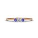 1 - Shirley 3.50 mm Round Diamond and Tanzanite Three Stone Engagement Ring 