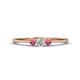 1 - Shirley 3.50 mm Round Diamond and Pink Tourmaline Three Stone Engagement Ring 
