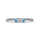 1 - Shirley 3.50 mm Round Diamond and Blue Topaz Three Stone Engagement Ring 