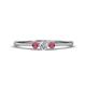 1 - Shirley 3.50 mm Round Diamond and Rhodolite Garnet Three Stone Engagement Ring 