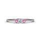 1 - Shirley 3.50 mm Round Diamond and Pink Sapphire Three Stone Engagement Ring 