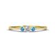 1 - Shirley 3.50 mm Round Diamond and Blue Topaz Three Stone Engagement Ring 