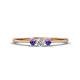 1 - Shirley 3.50 mm Round Diamond and Iolite Three Stone Engagement Ring 