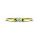 1 - Shirley 3.50 mm Round Diamond and Peridot Three Stone Engagement Ring 