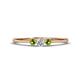 1 - Shirley 3.50 mm Round Diamond and Peridot Three Stone Engagement Ring 