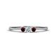 1 - Shirley 3.50 mm Round Diamond and Red Garnet Three Stone Engagement Ring 