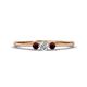 1 - Shirley 3.50 mm Round Diamond and Red Garnet Three Stone Engagement Ring 