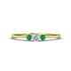 1 - Shirley 3.50 mm Round Diamond and Emerald Three Stone Engagement Ring 