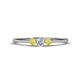 1 - Shirley 3.50 mm Round Diamond and Yellow Sapphire Three Stone Engagement Ring 