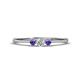 1 - Shirley 3.50 mm Round Diamond and Iolite Three Stone Engagement Ring 