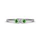 1 - Shirley 3.50 mm Round Diamond and Green Garnet Three Stone Engagement Ring 
