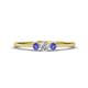 1 - Shirley 3.50 mm Round Diamond and Tanzanite Three Stone Engagement Ring 