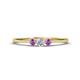 1 - Shirley 3.50 mm Round Diamond and Amethyst Three Stone Engagement Ring 
