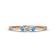 1 - Shirley 3.50 mm Round Diamond and Blue Topaz Three Stone Engagement Ring 