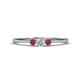 1 - Shirley 3.50 mm Round Diamond and Ruby Three Stone Engagement Ring 