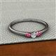 2 - Shirley 3.50 mm Round Diamond and Pink Tourmaline Three Stone Engagement Ring 