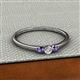 2 - Shirley 3.50 mm Round Diamond and Iolite Three Stone Engagement Ring 