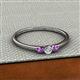 2 - Shirley 3.50 mm Round Diamond and Amethyst Three Stone Engagement Ring 