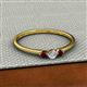 2 - Shirley 3.50 mm Round Diamond and Red Garnet Three Stone Engagement Ring 