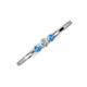 3 - Shirley 3.50 mm Round Diamond and Blue Topaz Three Stone Engagement Ring 