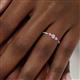 6 - Shirley 3.50 mm Round Diamond and Pink Sapphire Three Stone Engagement Ring 