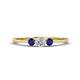 1 - Shirley 4.00 mm Round Diamond and Blue Sapphire Three Stone Engagement Ring 