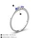 4 - Shirley 4.00 mm Round Diamond and Tanzanite Three Stone Engagement Ring 