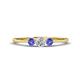 1 - Shirley 4.00 mm Round Diamond and Tanzanite Three Stone Engagement Ring 