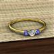 2 - Shirley 4.00 mm Round Diamond and Tanzanite Three Stone Engagement Ring 