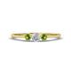 1 - Shirley 4.00 mm Round Diamond and Peridot Three Stone Engagement Ring 