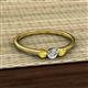 2 - Shirley 4.00 mm Round Diamond and Yellow Sapphire Three Stone Engagement Ring 