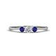 1 - Shirley 4.00 mm Round Diamond and Blue Sapphire Three Stone Engagement Ring 
