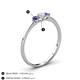 4 - Shirley 4.00 mm Round Diamond and Iolite Three Stone Engagement Ring 